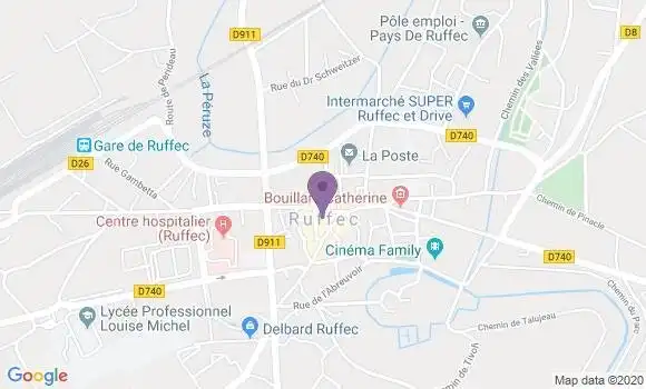 Localisation Crédit Agricole Agence de Ruffec