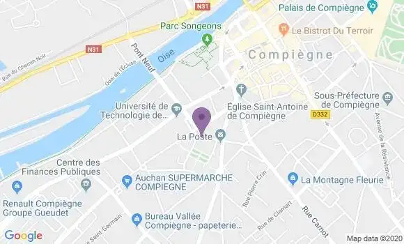 Localisation Crédit Agricole Agence de Compiègne Capucins