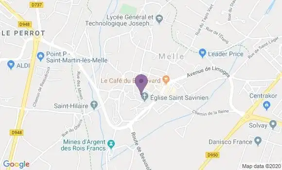 Localisation Crédit Agricole Agence de Melle Banque Privée