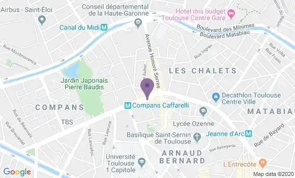 Localisation Crédit Agricole Agence de Toulouse Arnaud Bernard