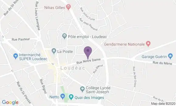 Localisation Crédit Agricole Agence de Loudéac