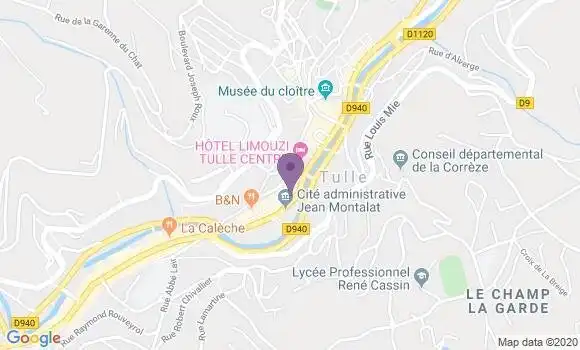 Localisation Crédit Agricole Agence de Tulle Jean Jaures
