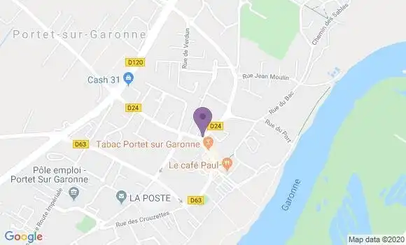 Localisation Crédit Agricole Agence de Portet sur Garonne