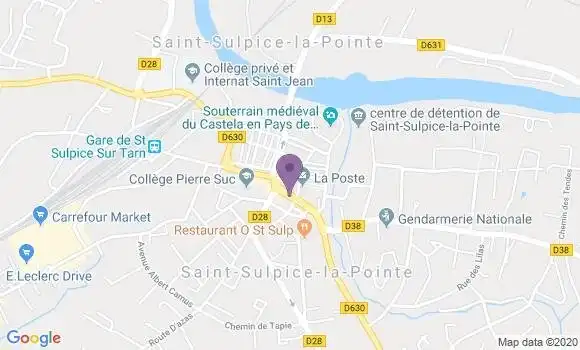Localisation Crédit Agricole Agence de Saint Sulpice