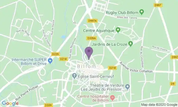 Localisation Crédit Agricole Agence de Billom