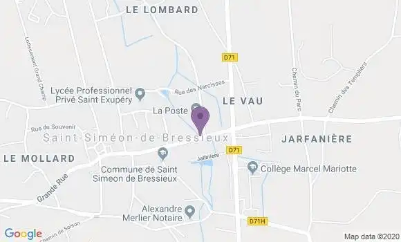 Localisation Crédit Agricole Agence de Saint Siméon de Bressieux