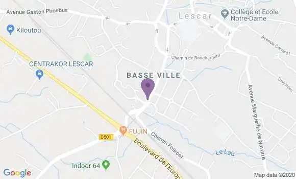 Localisation Crédit Agricole Agence de Lescar Lescourre