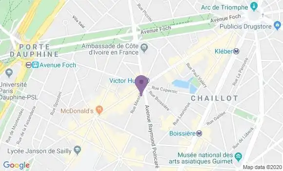 Localisation Crédit Agricole Agence de Paris Victor Hugo