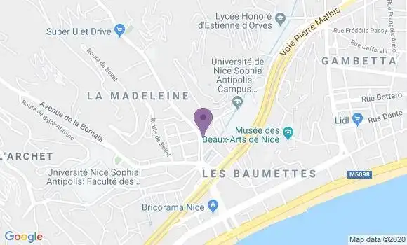 Localisation Crédit Agricole Agence de Nice Magnan