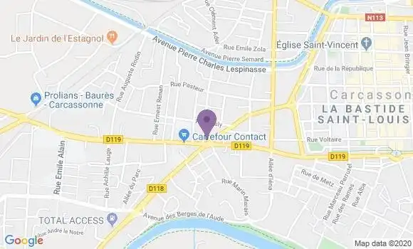 Localisation Crédit Agricole Agence de Carcassonne 4 Chemins
