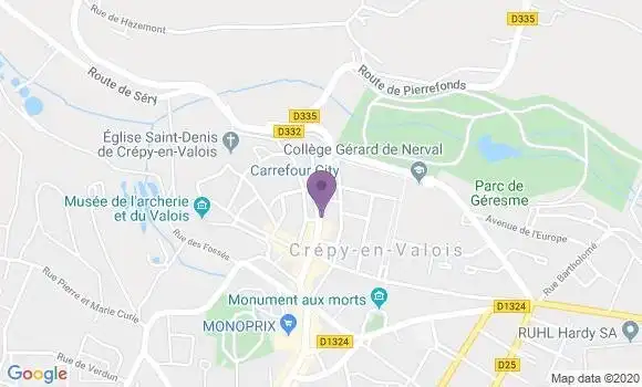 Localisation Crédit Agricole Agence de Crépy en Valois