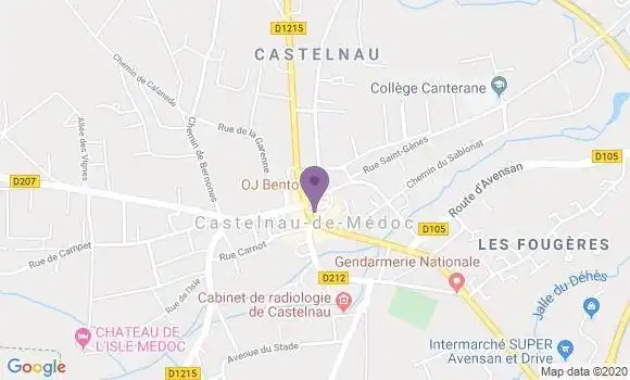 Localisation Crédit Agricole Agence de Castelnau de Médoc