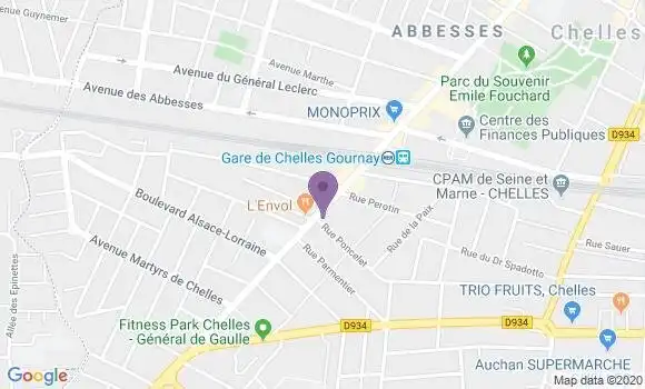 Localisation Crédit Agricole Agence de Chelles Foch