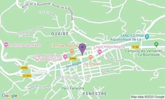 Localisation Crédit Agricole Agence de La Bourboule