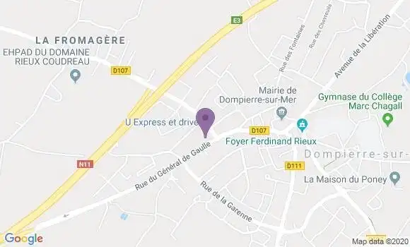 Localisation Crédit Agricole Agence de Dompierre sur Mer