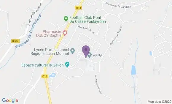 Localisation Crédit Agricole Agence de Foulayronnes