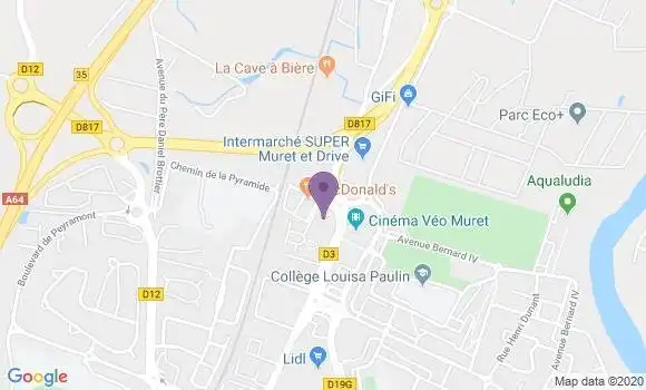 Localisation Crédit Agricole Agence de Muret Professionnels