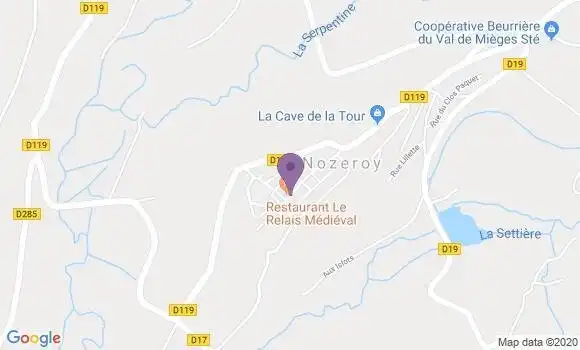 Localisation Crédit Agricole Agence de Nozeroy