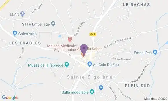 Localisation Crédit Agricole Agence de Sainte Sigolène