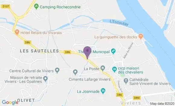 Localisation Crédit Agricole Agence de Viviers