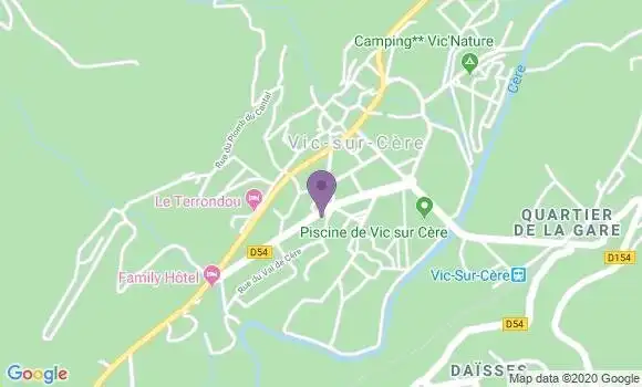 Localisation Crédit Agricole Agence de Vic sur Cère