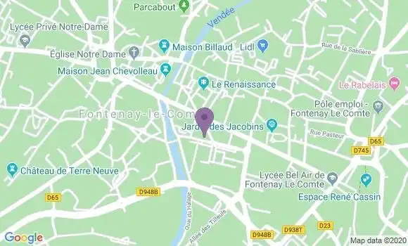Localisation Crédit Agricole Agence de Fontenay le Comte