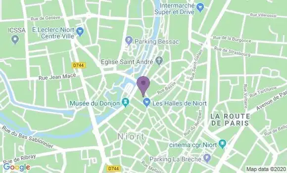 Localisation Crédit Agricole Agence de Niort Halles
