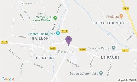 Localisation Crédit Agricole Agence de Rauzan