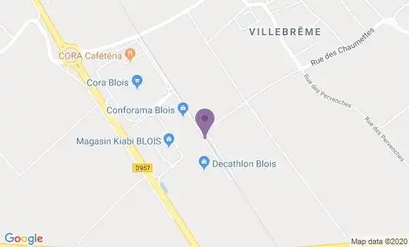 Localisation Crédit Agricole Agence de Villebarou Blois