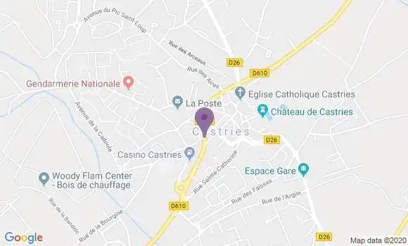 Localisation Crédit Agricole Agence de Castries