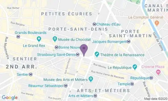 Localisation LCL Agence de Paris Porte de Saint Martin