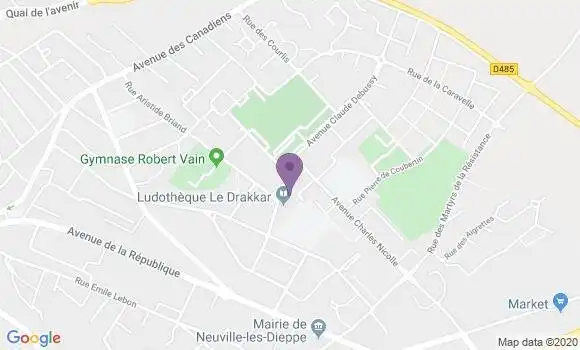 Localisation Crédit Agricole Agence de Neuville lès Dieppe