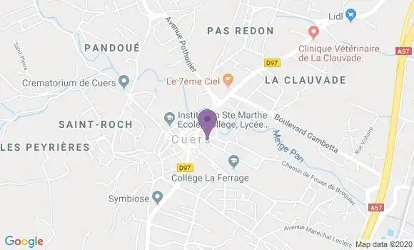 Localisation Crédit Agricole Agence de Cuers