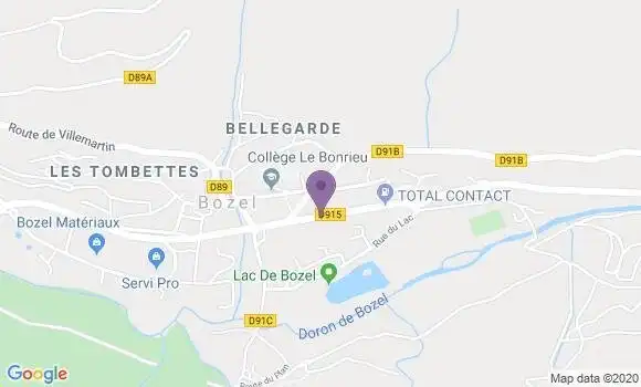 Localisation Crédit Agricole Agence de Bozel