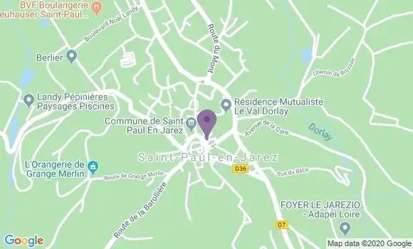 Localisation Crédit Agricole Agence de Saint Paul en Jarez