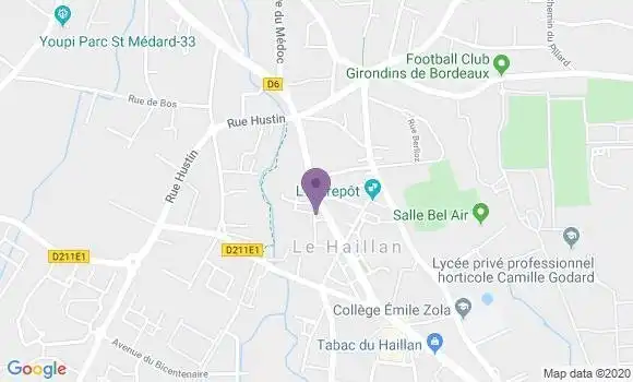 Localisation Crédit Agricole Agence de Le Haillan