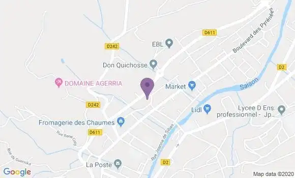 Localisation Crédit Agricole Agence de Mauléon Soule