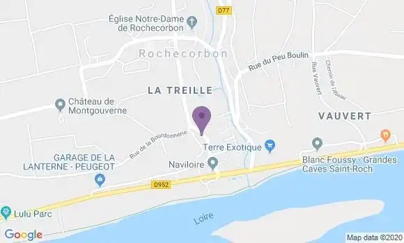 Localisation Crédit Agricole Agence de Rochecorbon