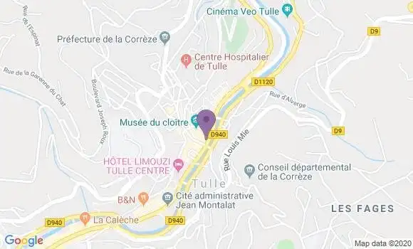 Localisation Crédit Agricole Agence de Tulle Edmond Perrier