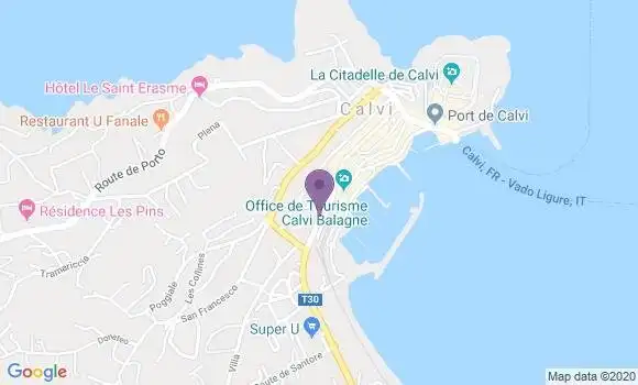 Localisation Crédit Agricole Agence de Calvi