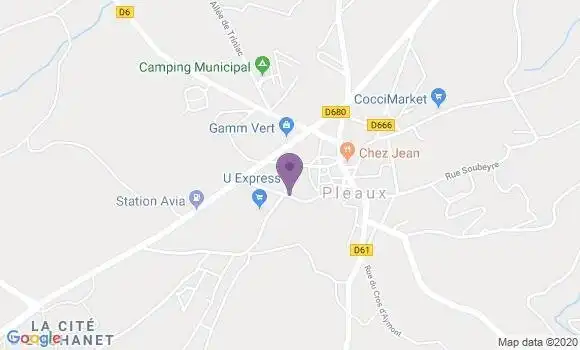 Localisation Crédit Agricole Agence de Pleaux