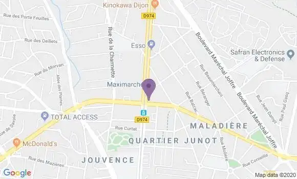 Localisation Crédit Agricole Agence de Dijon Drapeau