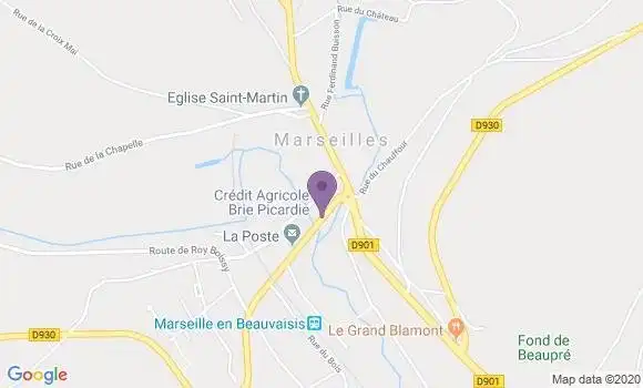 Localisation Crédit Agricole Agence de Marseille en Beauvaisis