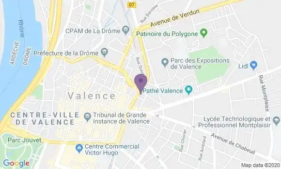 Localisation Crédit Agricole Agence de Valence Préfecture