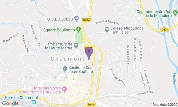 Localisation LCL Agence de Chaumont