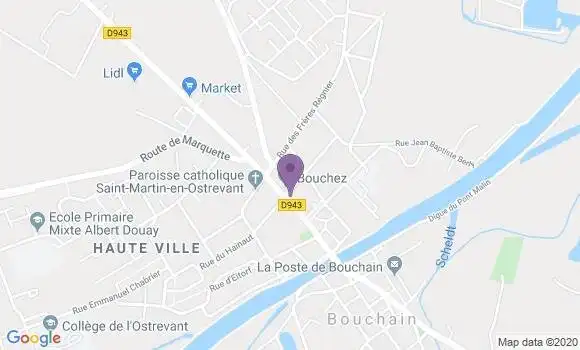 Localisation Crédit Agricole Agence de Bouchain