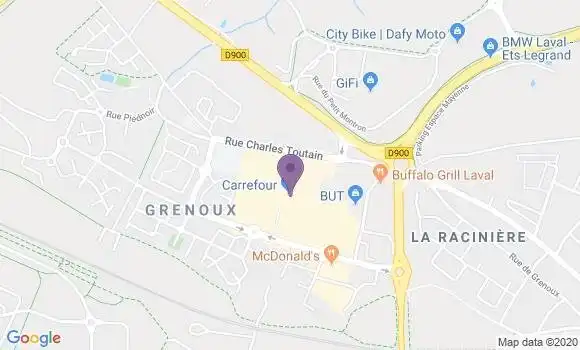 Localisation Crédit Agricole Agence de Laval Grenoux