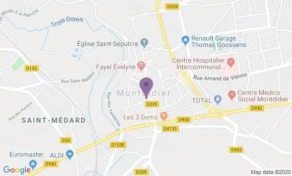 Localisation Crédit Agricole Agence de Montdidier