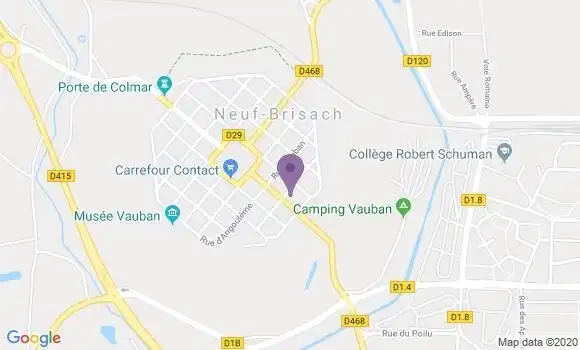 Localisation Crédit Agricole Agence de Neuf Brisach