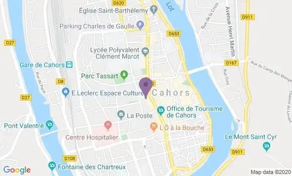 Localisation Crédit Agricole Agence de Cahors Larroumet
